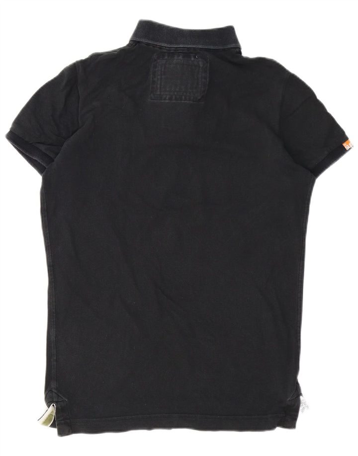 Superdry Herren-Poloshirt aus mittelschwarzer Baumwolle