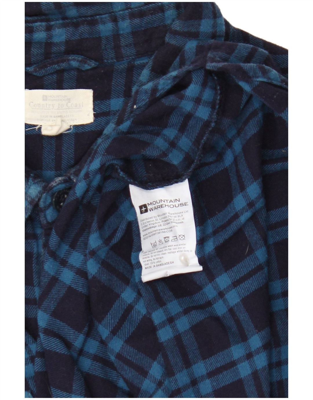 Mountain Warehouse Herren-Flanellhemd, groß, blau kariert, Baumwolle