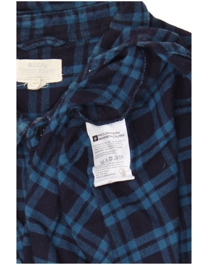 Mountain Warehouse Herren-Flanellhemd, groß, blau kariert, Baumwolle