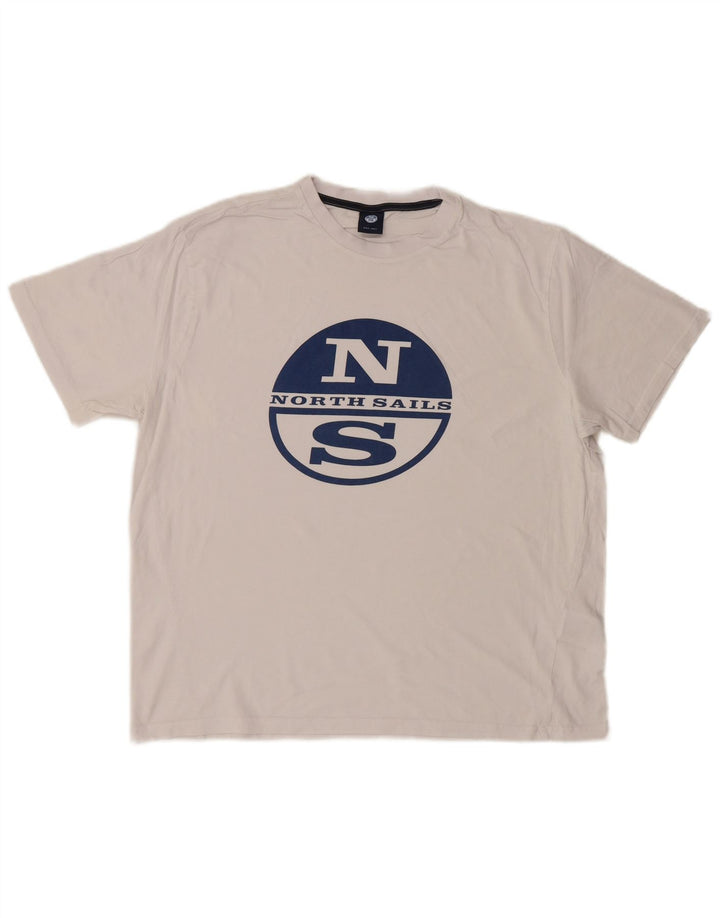 North Sails Herren-T-Shirt mit Grafik, Größe L, aus weißer Baumwolle