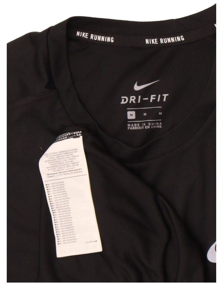 NIKE Herren Dri Fit T-Shirt Top Mittelschwarzes Polyester