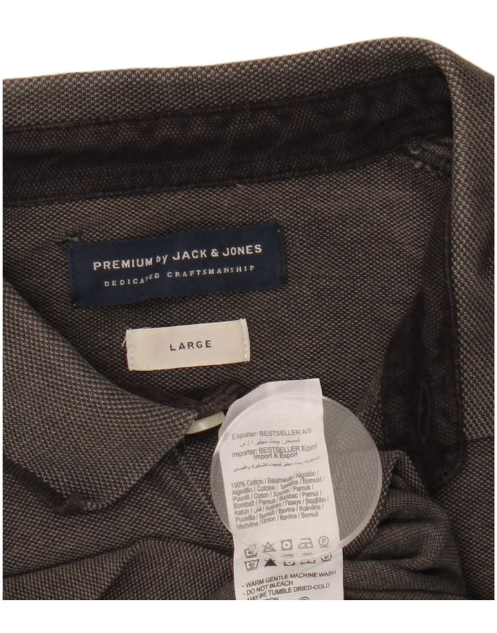 Jack & Jones Herren-Poloshirt, große graue Baumwolle
