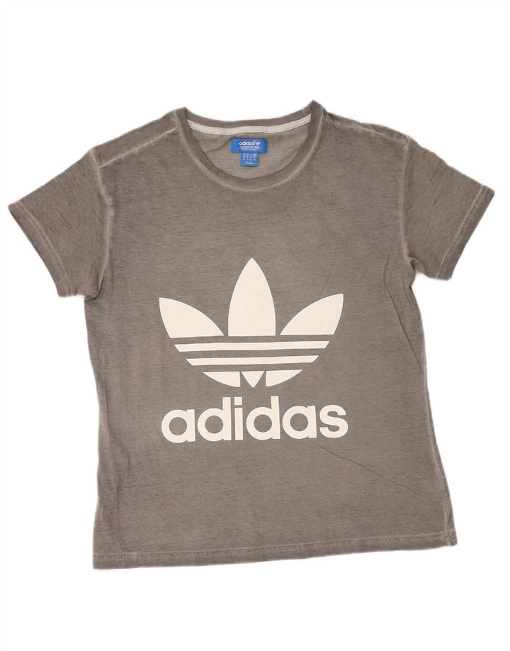 ADIDAS Womens Graphic T-Shirt Top UK 14 Large Grey