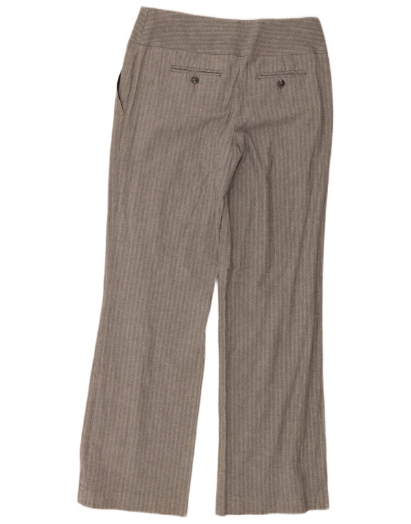Marks & Spencer Damen Chinohose UK 10 Small W30 L32 Grauer Nadelstreifen