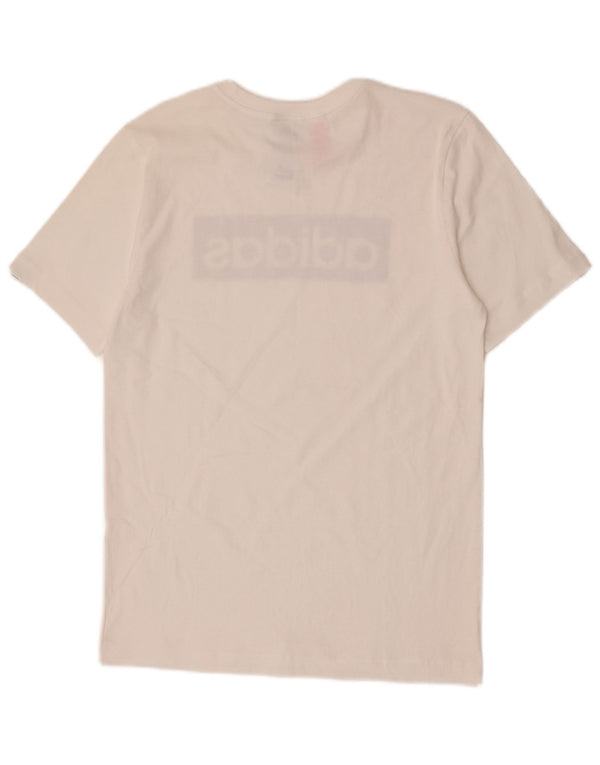 Adidas Jungen T-Shirt mit Grafik, 13–14 Jahre, weiße Baumwolle