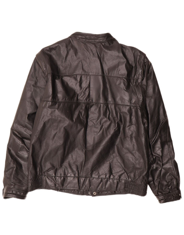 Vintage Herren Lederjacke UK 40 Großes schwarzes Leder