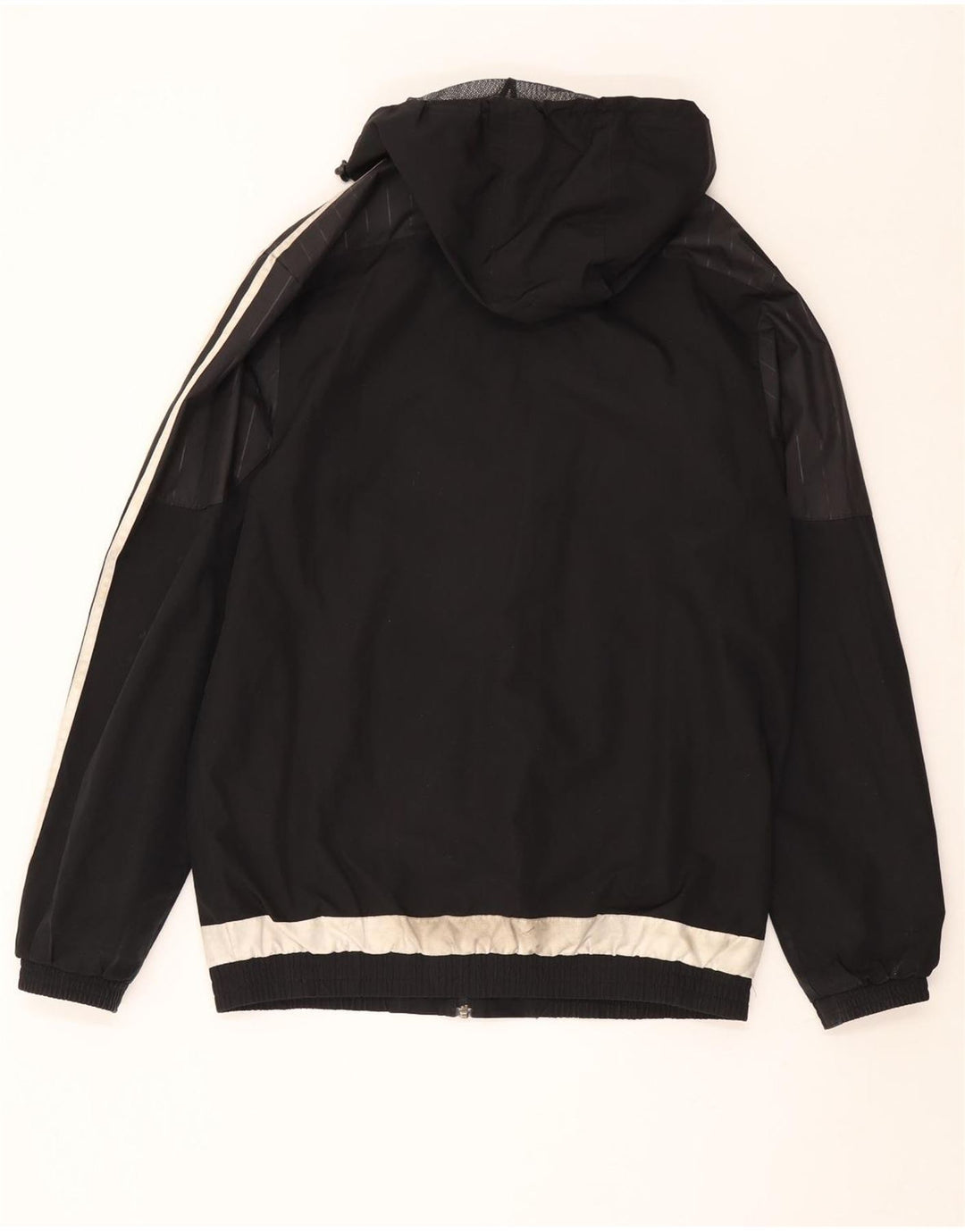 ADIDAS Herren-Regenjacke mit Kapuze, UK 38, Mittelschwarz, Colourblock-Polyester