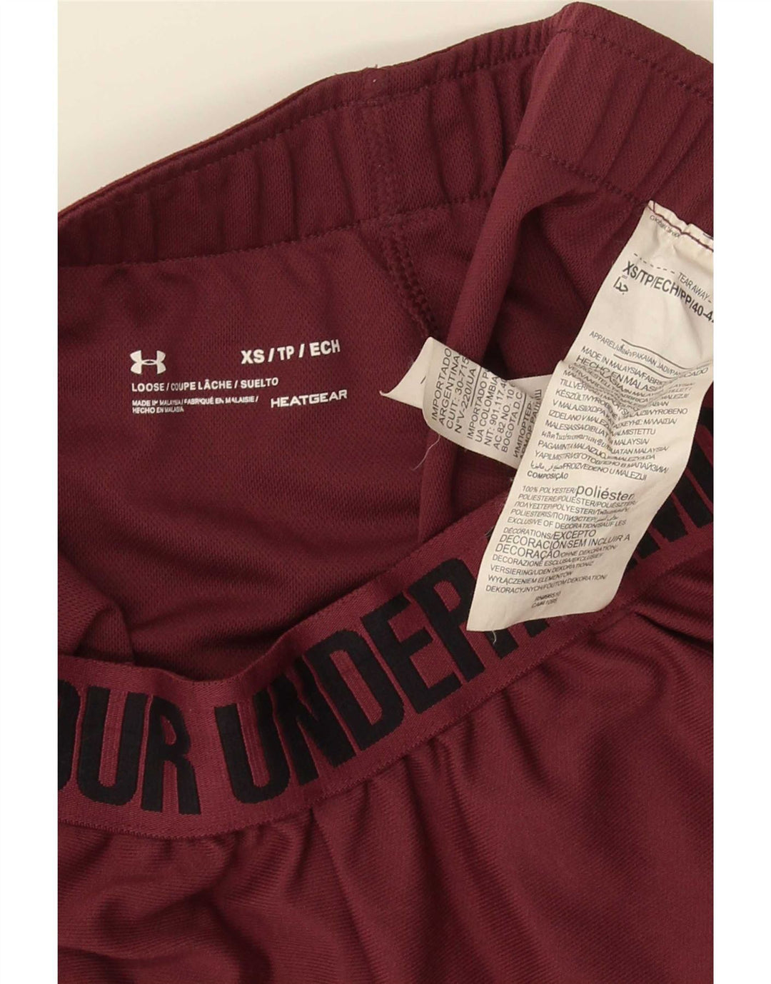 Under Armour Damen Graphic Sport Shorts XS Burgunderrot Polyester