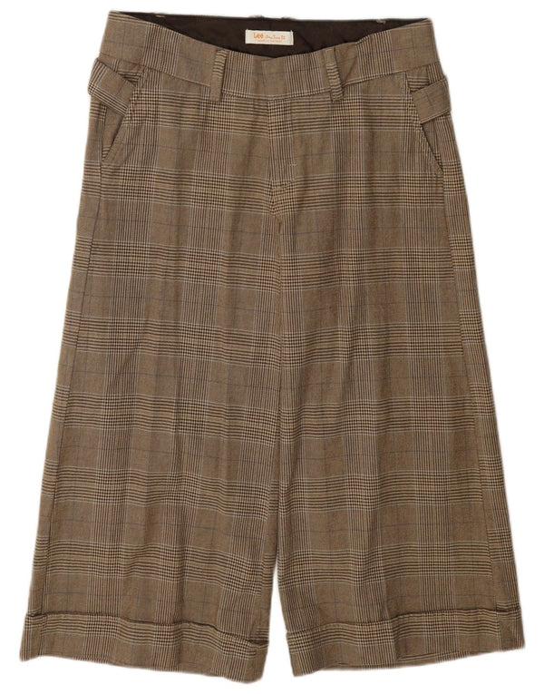 Lee Damen-Caprihose mit weitem Bein, US 7/8, M, W30, L20, braun karierte Baumwolle