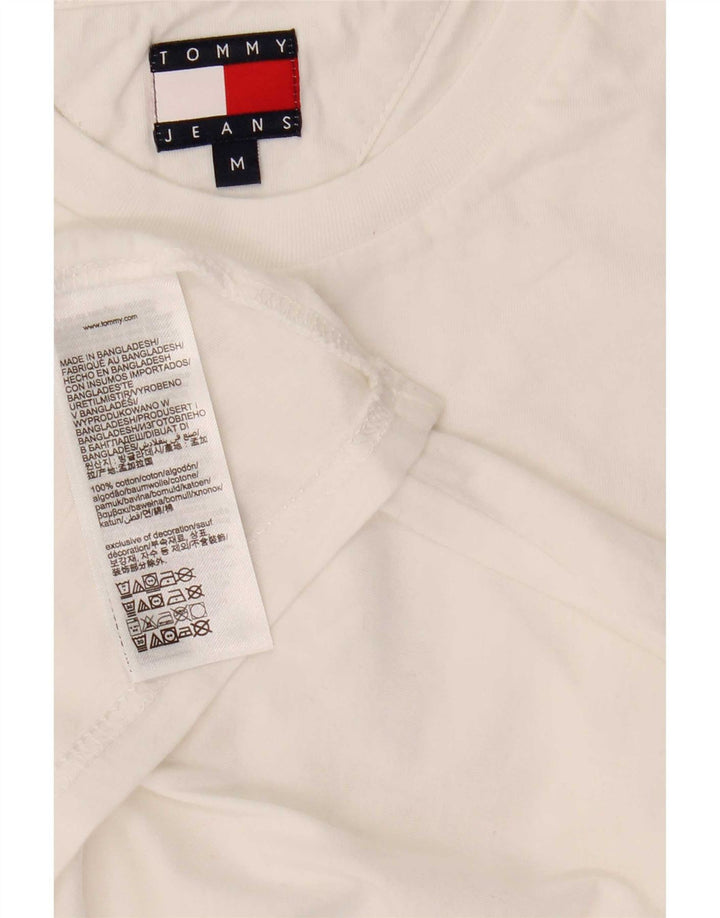 Tommy Hilfiger Herren T-Shirt Top aus mittelweißer Baumwolle