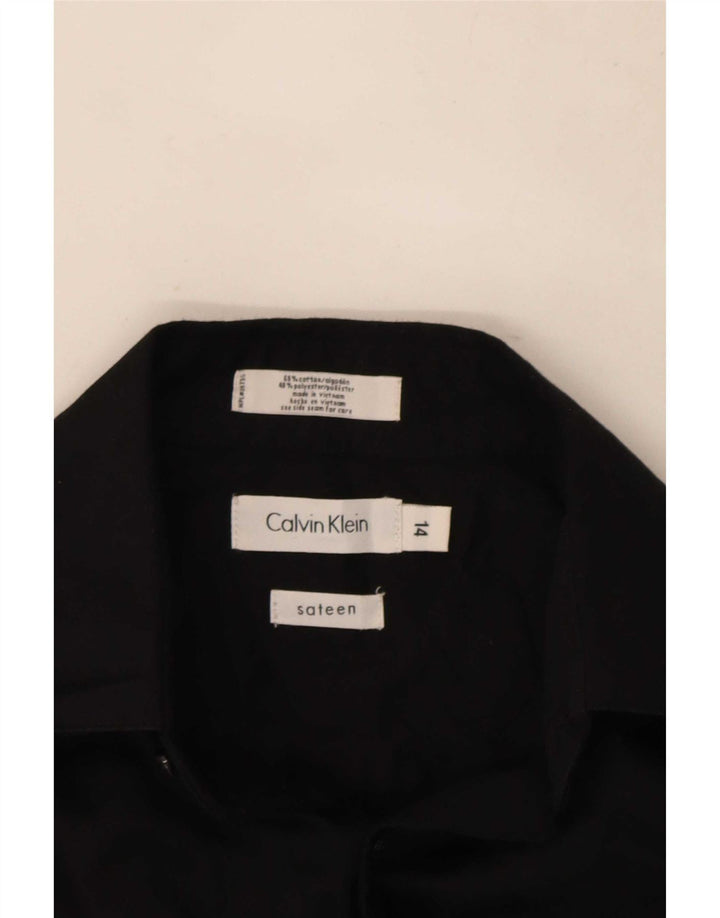 Calvin Klein Jungen-Hemd, 13–14 Jahre, schwarze Baumwolle