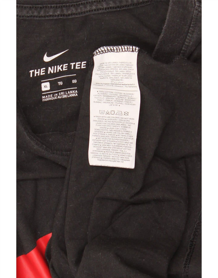 Nike Herren-T-Shirt mit Grafik, XL, schwarze Baumwolle