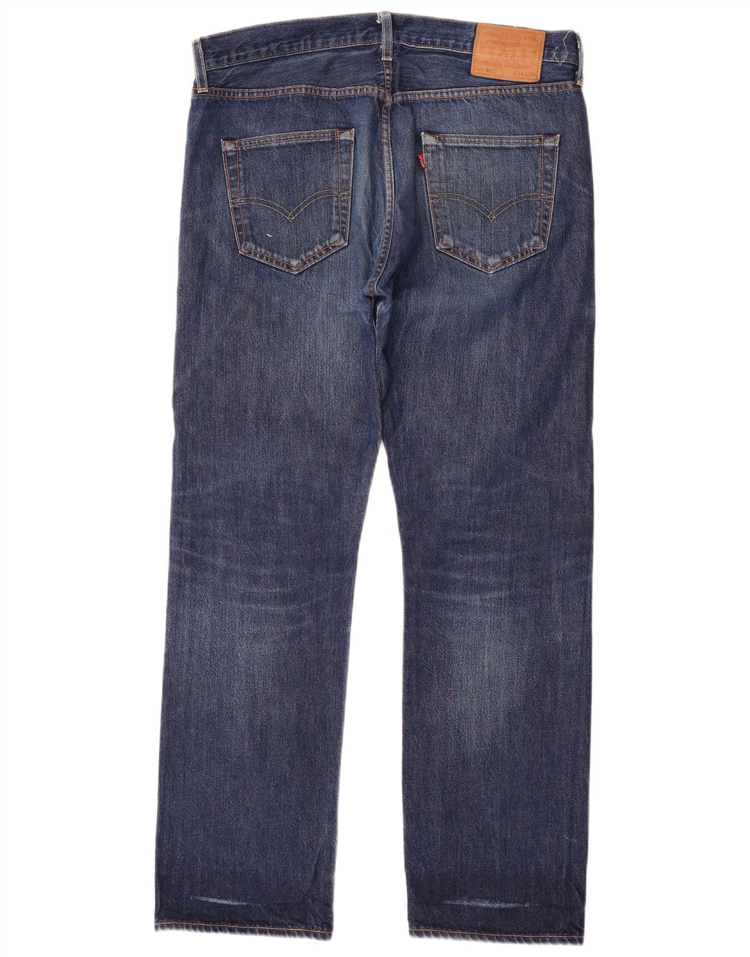 LEVI'S Herren 501 Straight Jeans W34 L31 Blaue Baumwolle