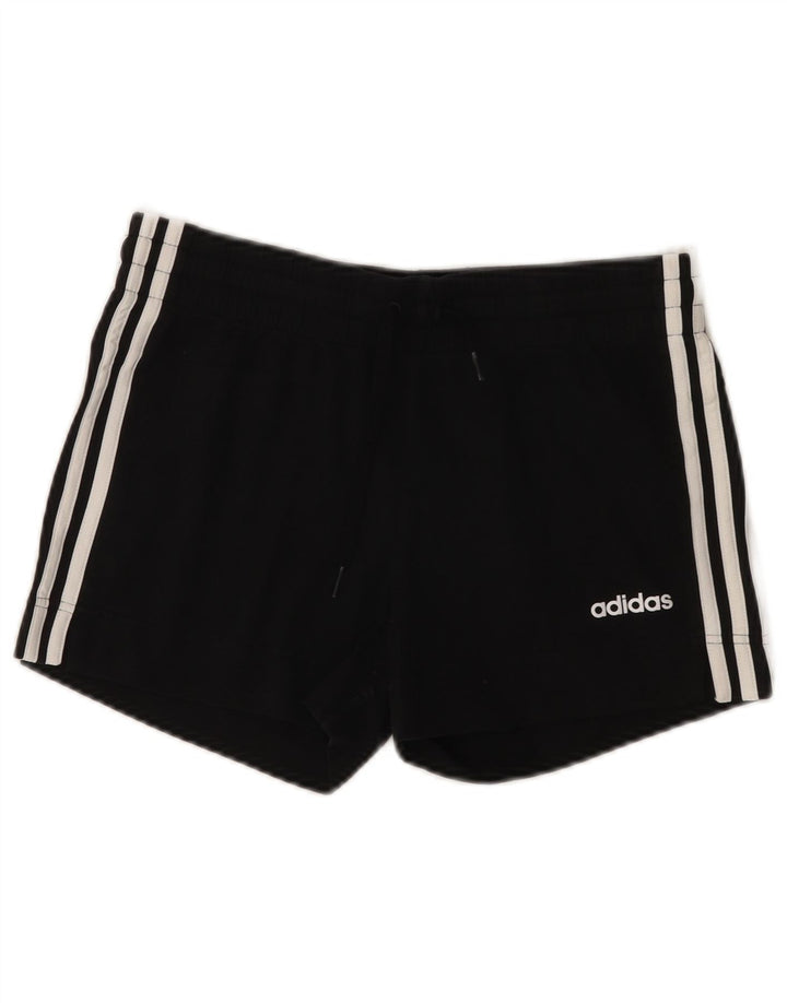 ADIDAS Damen Sportshorts UK 8/10 Small Schwarz Baumwolle