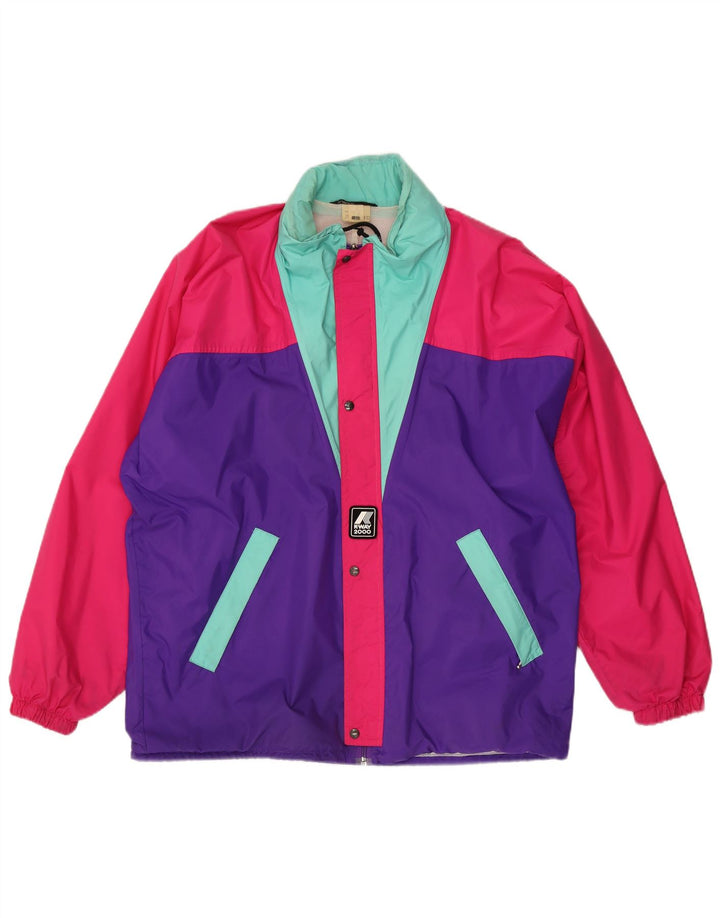 K-Way Herren-Regenjacke, UK 40, groß, mehrfarbig, Colourblock-Polyamid