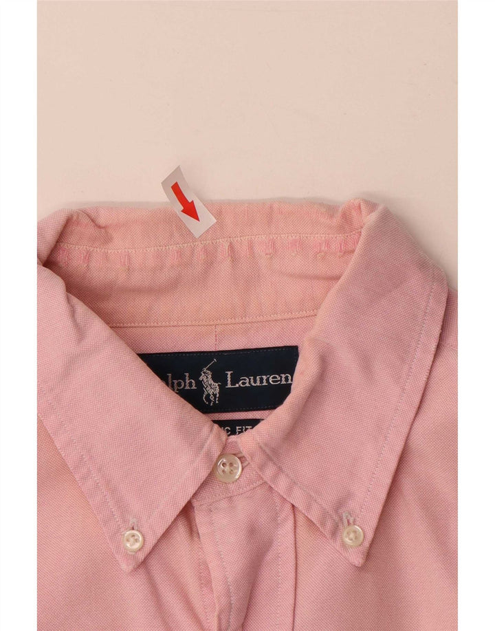 Ralph Lauren Herren-Hemd mit klassischer Passform, Mittelrosa, Baumwolle