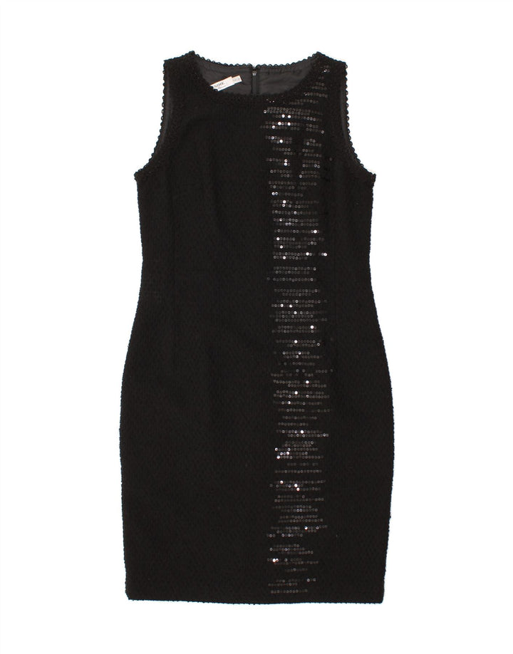 VINTAGE Womens Sleeveless Bodycon Dress UK 12 Medium Black Vintage Vintage and Second-Hand Vintage from Messina Hembry 