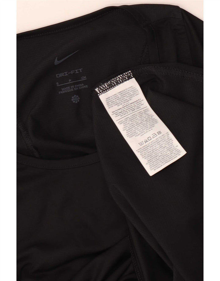 Nike Damen Dri Fit T-Shirt Top UK 10 Small Schwarz Polyester