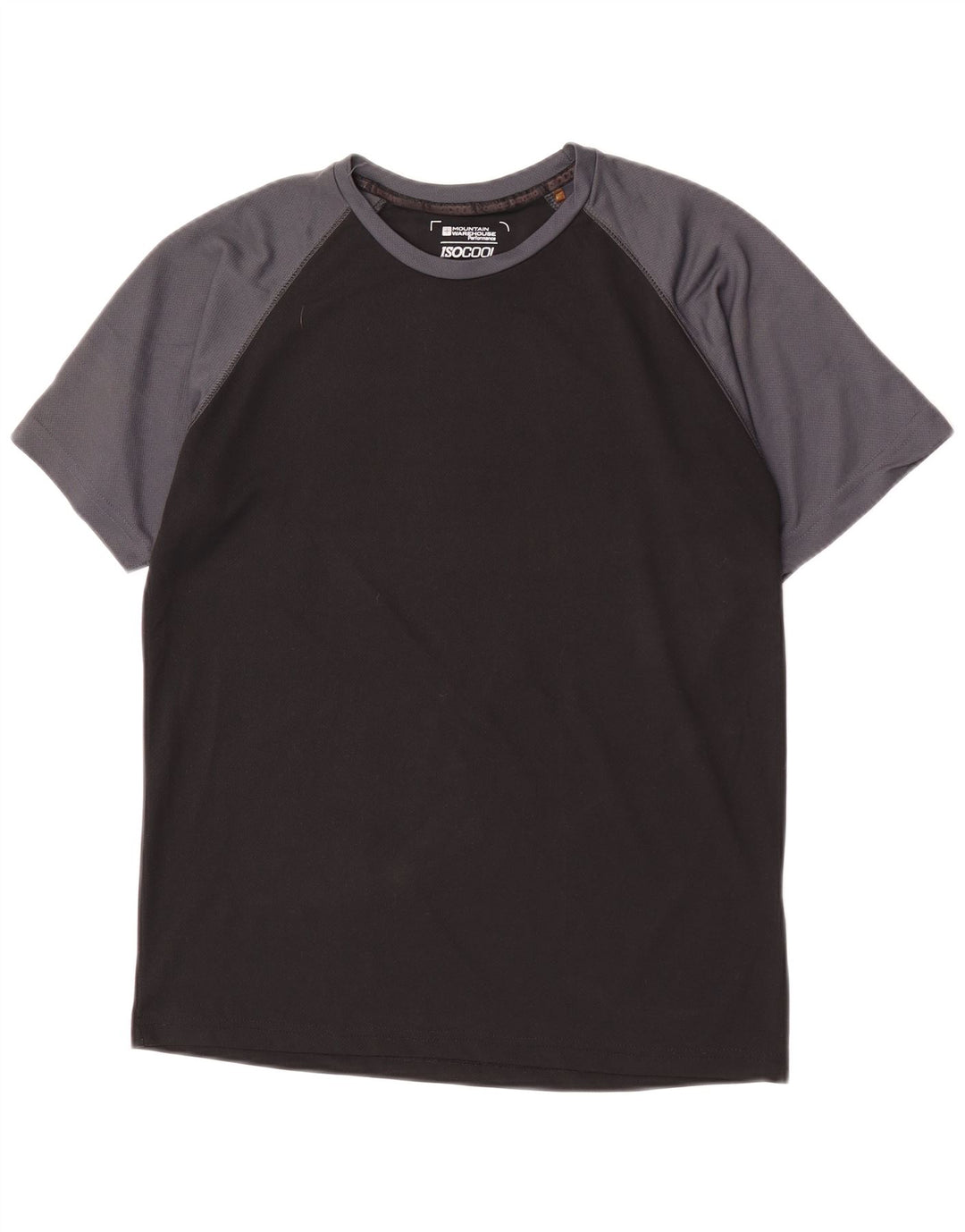 Mountain Warehouse IsoCool T-Shirt-Oberteil für Herren, Mittelschwarz, Farbblock