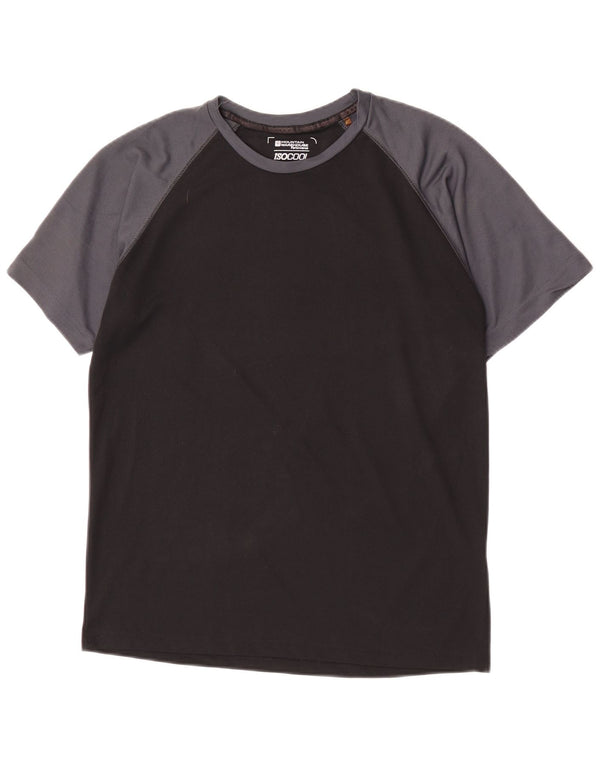 Mountain Warehouse IsoCool T-Shirt-Oberteil für Herren, Mittelschwarz, Farbblock