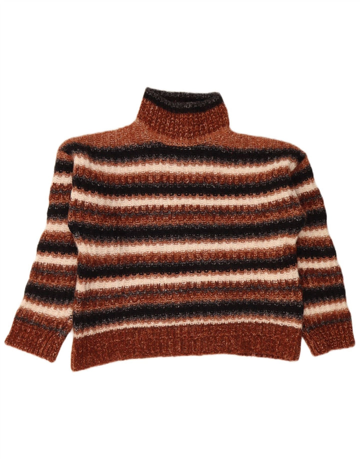 Massimo Dutti Damen Rollkragenpullover mit Rollkragen, Gr. 14, mittelbraun