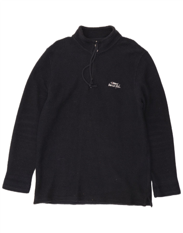 Weird Fish Herren-Sweatshirt mit Reißverschluss am Hals, groß, marineblau, Baumwolle