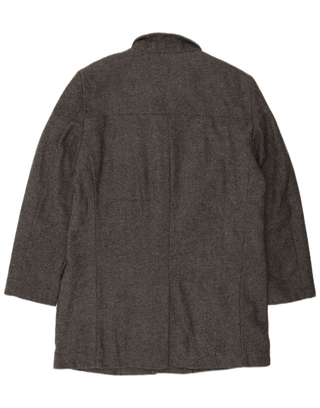 Bruno Banani Herrenmantel UK 44 2XL Graue Nadelstreifenwolle