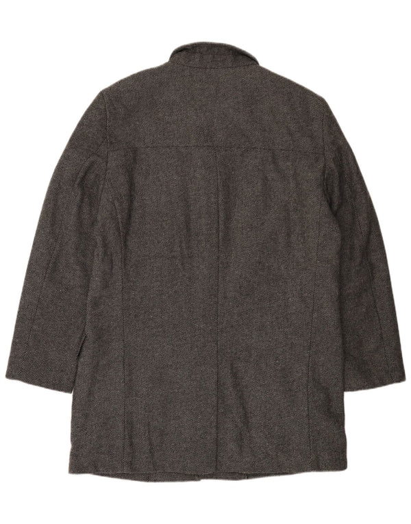Bruno Banani Herrenmantel UK 44 2XL Graue Nadelstreifenwolle