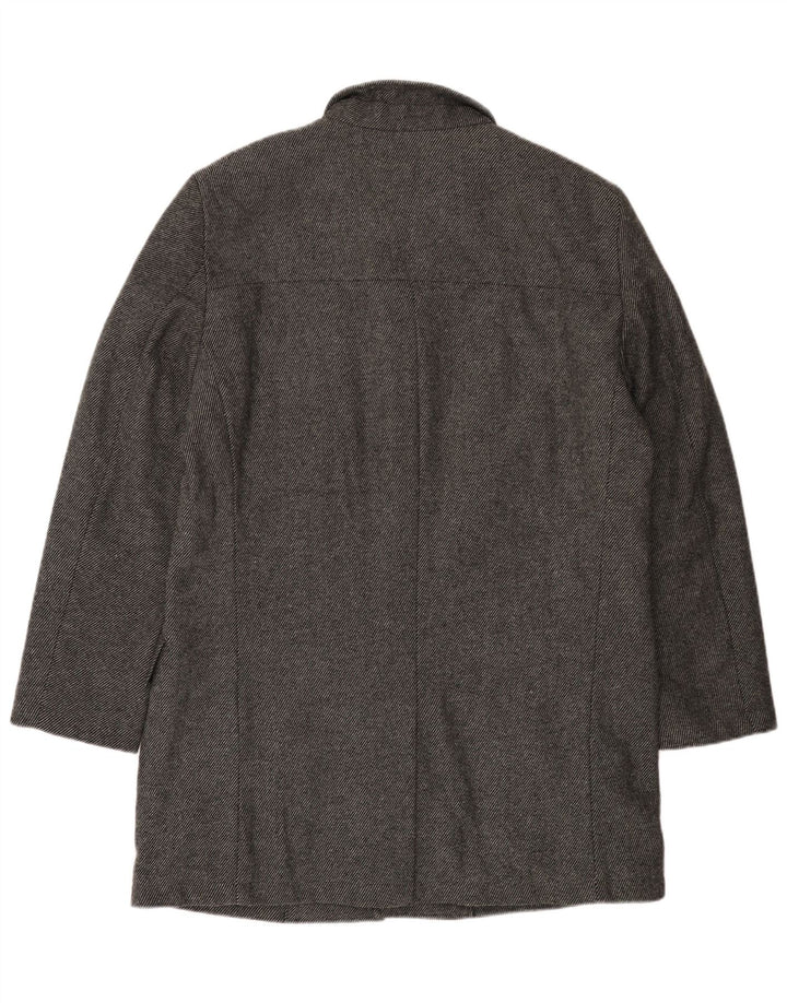 Bruno Banani Herrenmantel UK 44 2XL Graue Nadelstreifenwolle