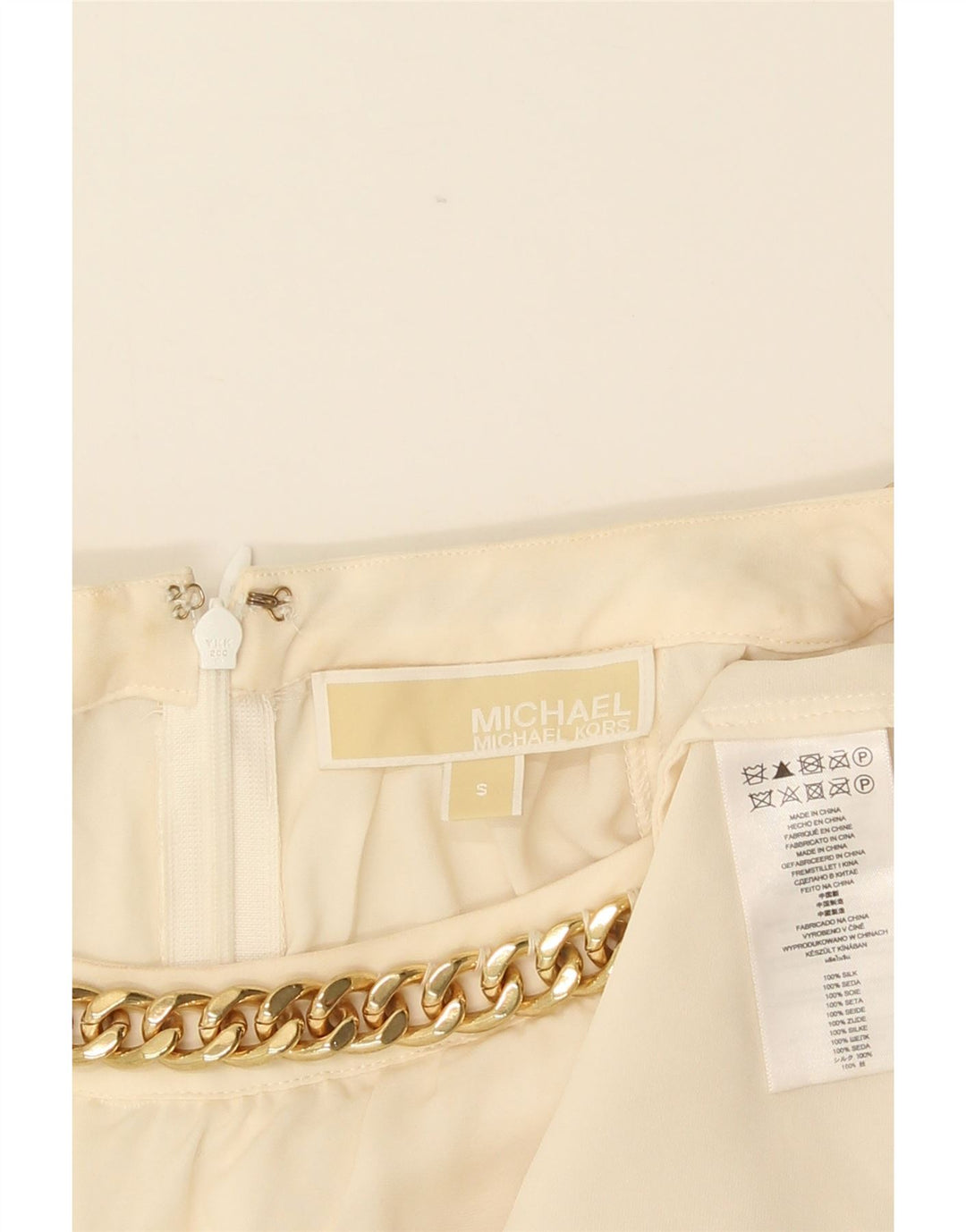 Michael Kors Damen ärmelloses Blusenoberteil UK 10 Small Off White Silk