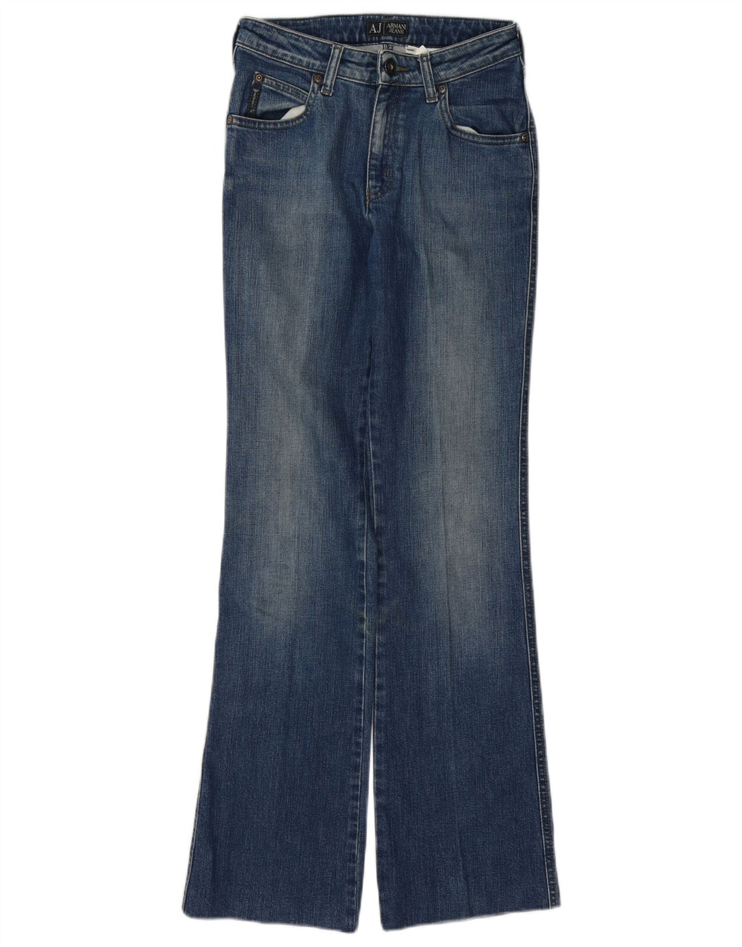 ARMANI Damen Bootcut Jeans W25 L29 Blaue Baumwolle