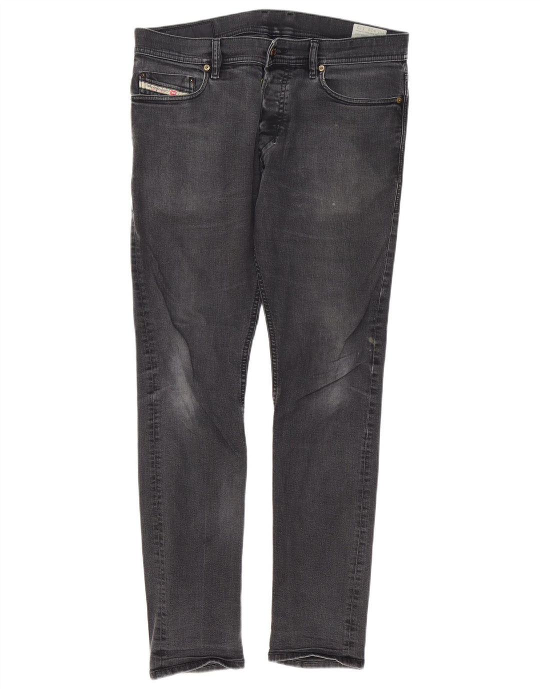 Diesel Herren Carrot Slim Jeans W32 L32 Graue Baumwolle