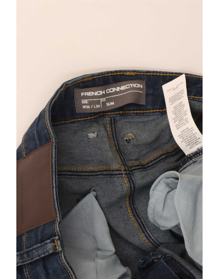 French Connection Herren Slim Jeans W36 L34 Blaue Baumwolle