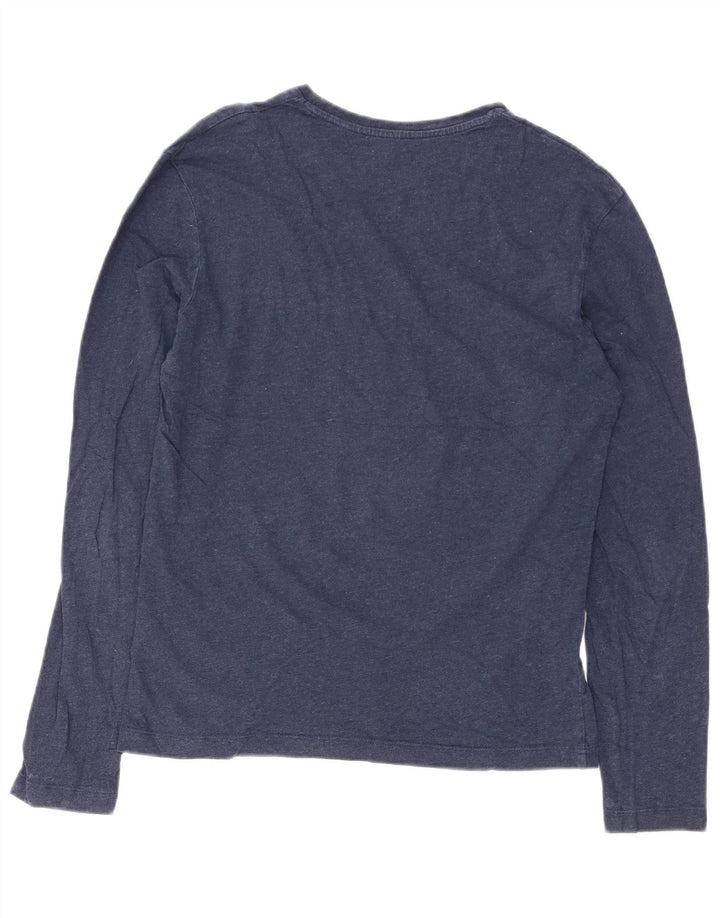 CALVIN KLEIN Herren Grafik-Oberteil, langärmelig, klein, marineblau, Baumwolle