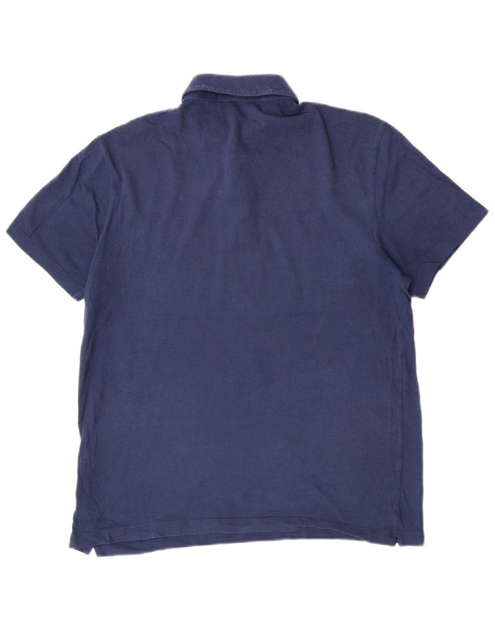 Massimo Dutti Herren-Poloshirt, große blaue Baumwolle