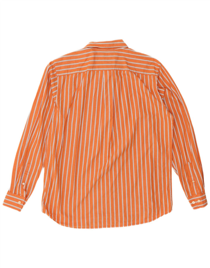 EDDIE BAUER Herrenhemd Mittelorange Nadelstreifen-Baumwolle