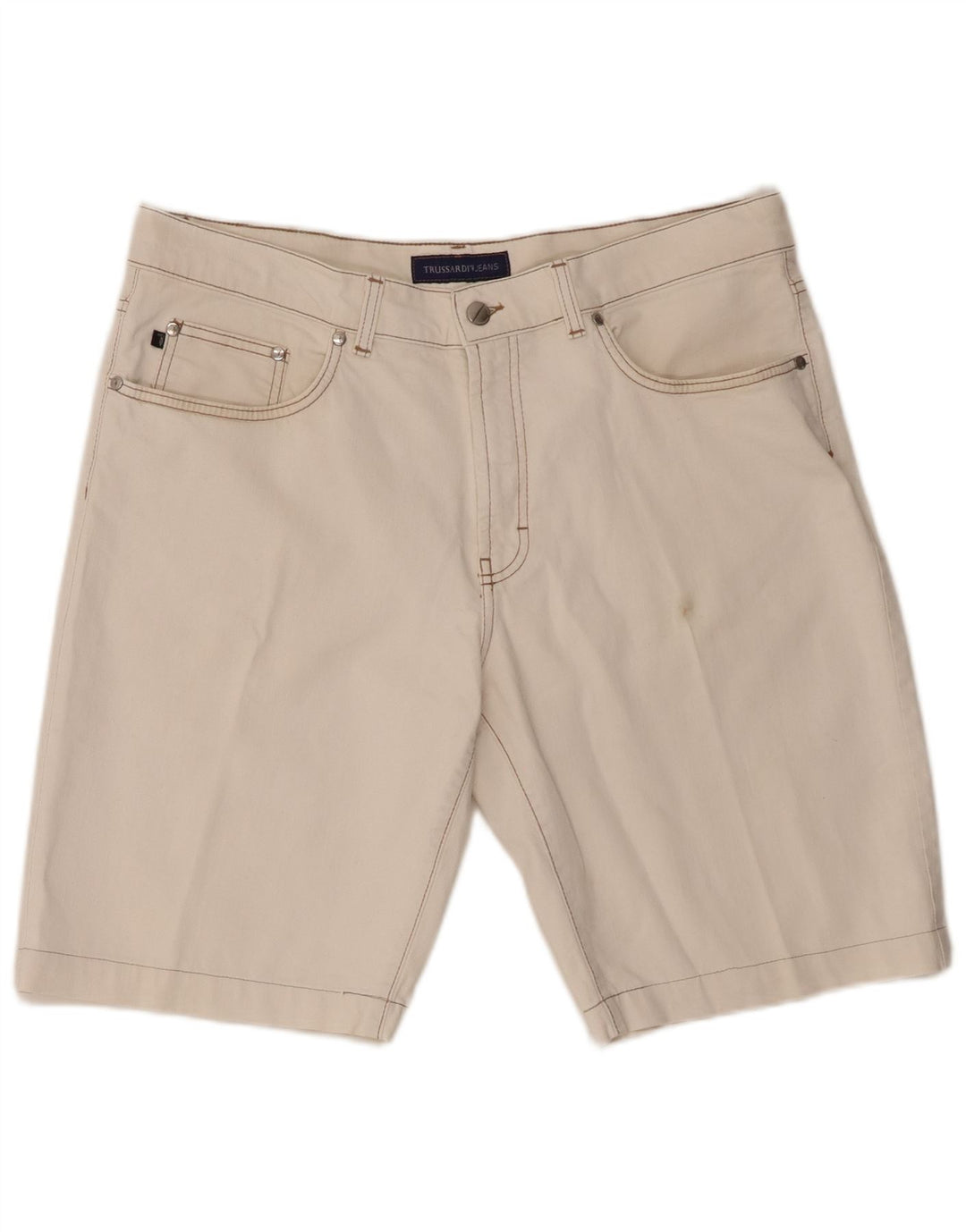 TRUSSARDI Herren Freizeitshorts W38 XL Weiße Baumwolle