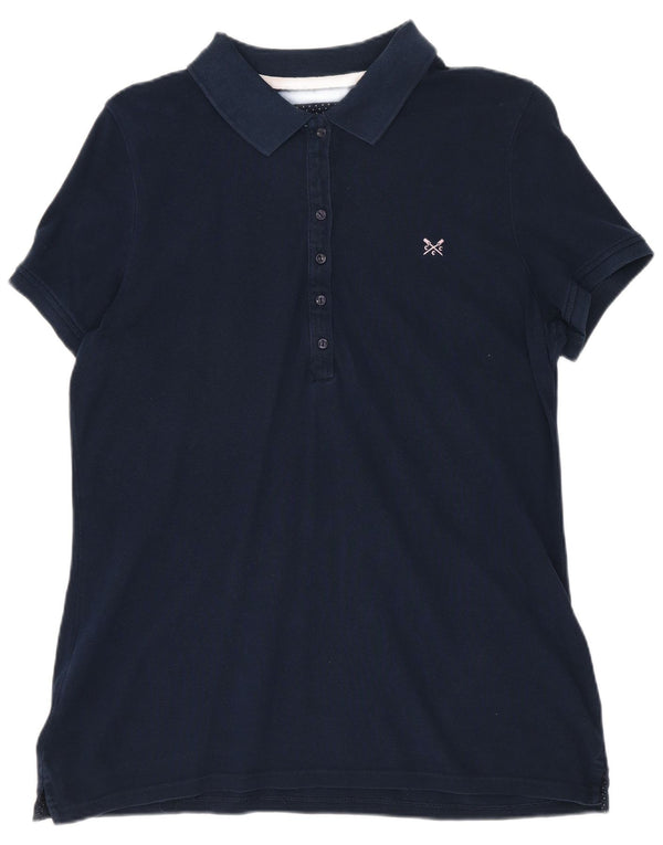 Crew Clothing Damen-Poloshirt UK 14, mittelmarineblaue Baumwolle