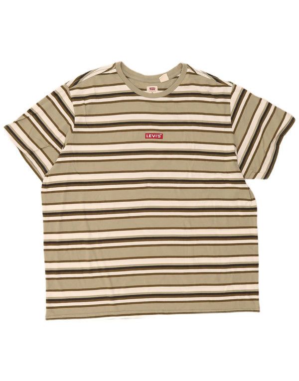 Levi's Herren-T-Shirt mit Grafik, XL, Khaki, gestreift, Baumwolle
