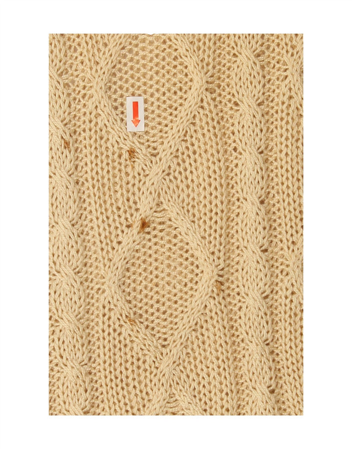 VINTAGE Mens Boat Neck Jumper Sweater Large Beige Argyle/Diamond Vintage Vintage and Second-Hand Vintage from Messina Hembry 
