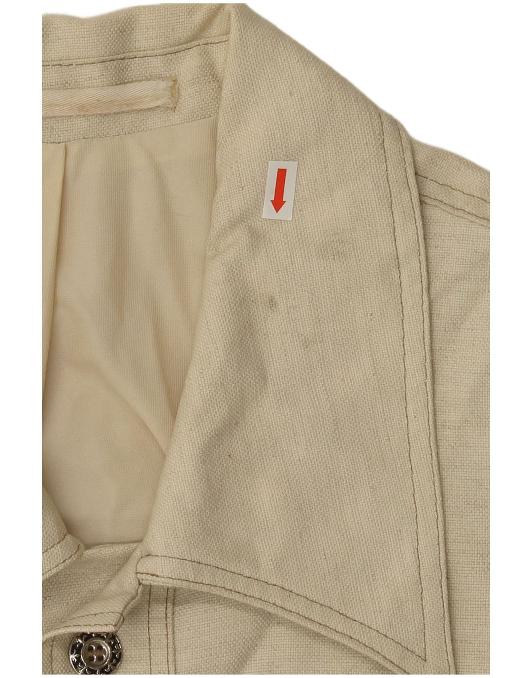 Vintage Damen Crop Bomberjacke IT 48 XL Beige