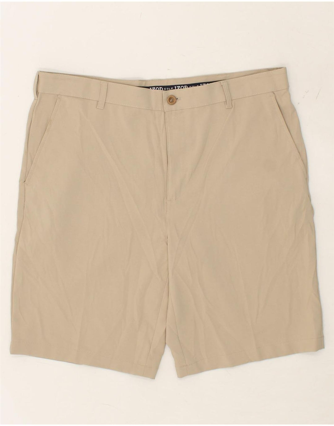 IZOD Mens Chino Shorts W38 XL Beige Polyester Vintage Izod and Second-Hand Izod from Messina Hembry 