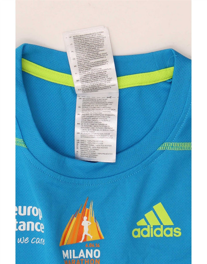 Adidas Herren Climalite Graphic T-Shirt Top XS Blau Polyester