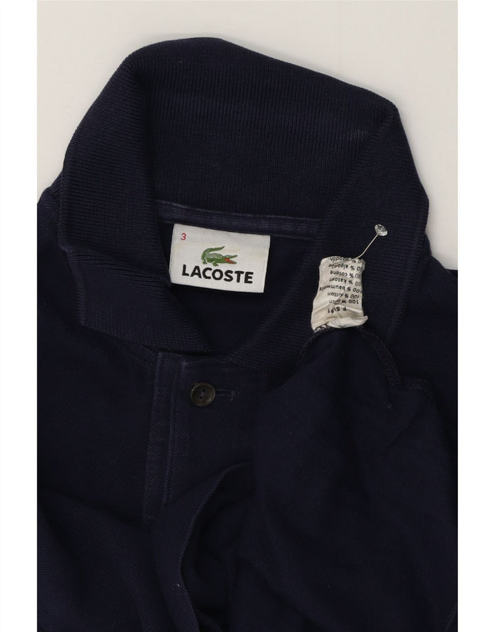 Lacoste Herren-Poloshirt, Größe 3, klein, marineblaue Baumwolle