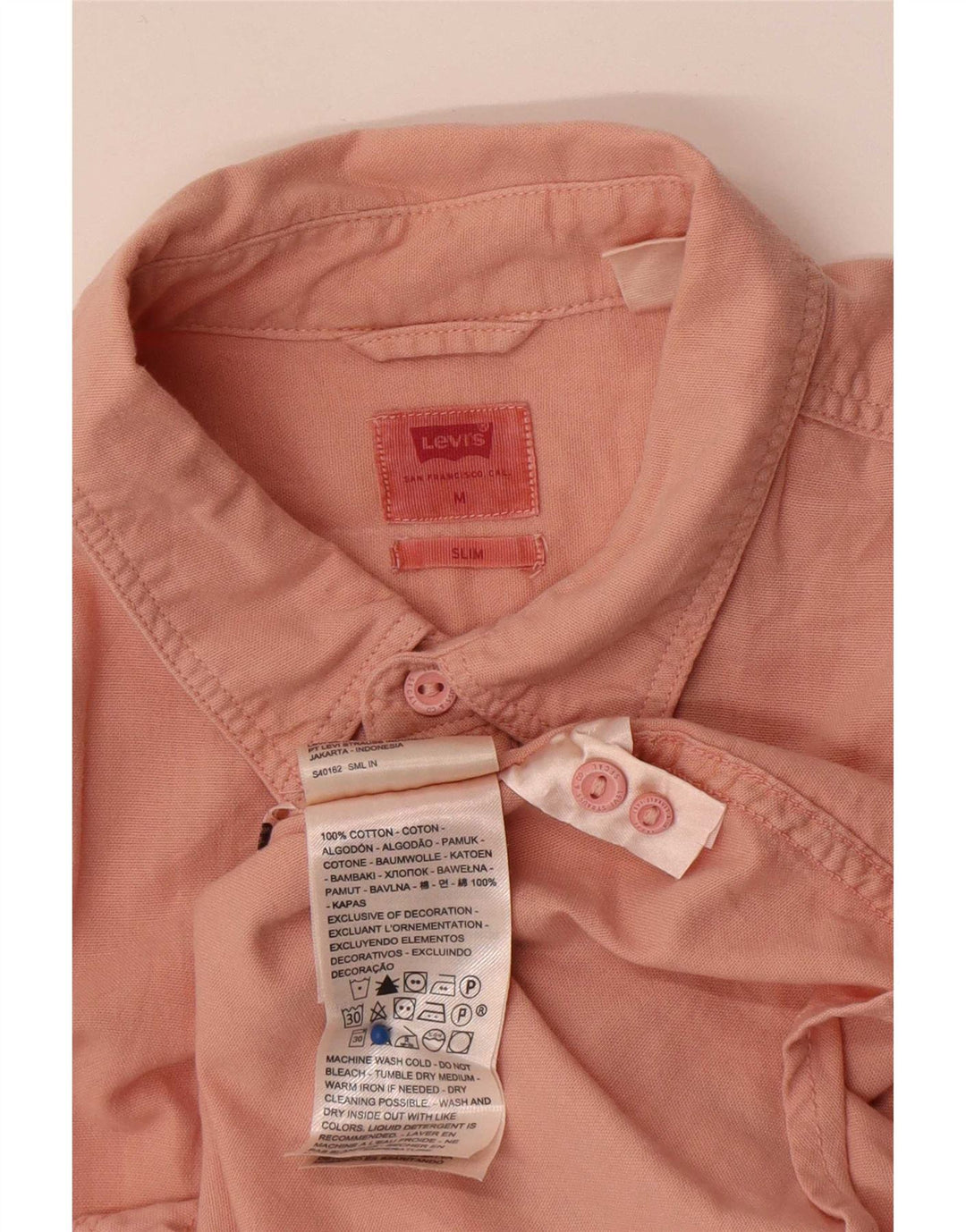 Levi's Herren-Slim-Fit-Hemd aus mittelrosa Baumwolle