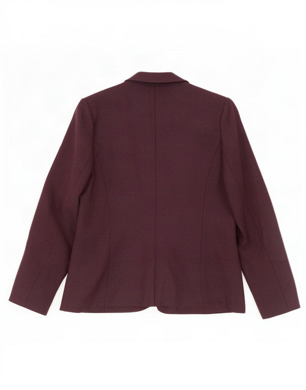 Marks & Spencer Damen-Blazerjacke, UK 14, mittleres Kastanienbraun mit Fischgrätenmuster