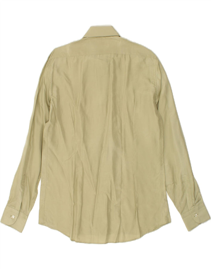 VINTAGE Herrenhemd Größe 16 41 Große Khaki-Seide