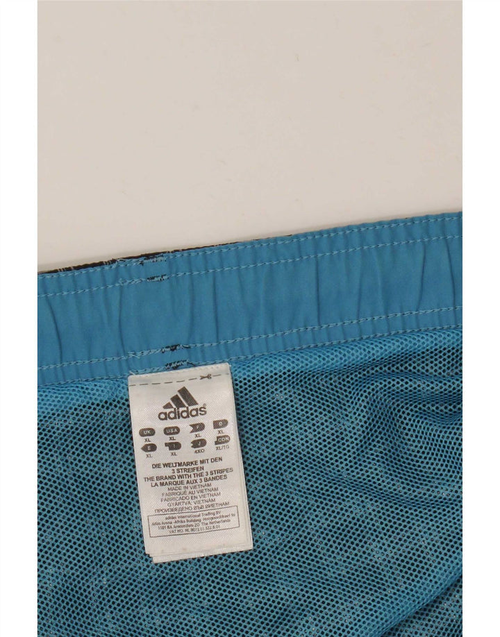 Adidas Herren Badeshorts XL Schwarz kariertes Polyester