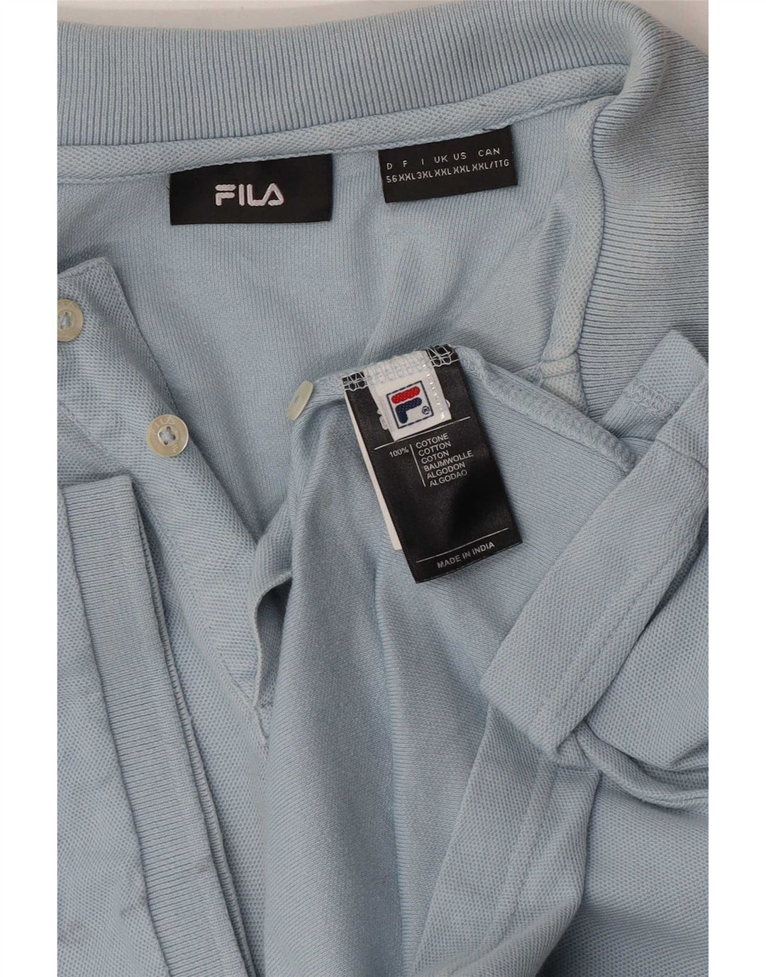 Fila Herren Poloshirt 2XL Blau Baumwolle