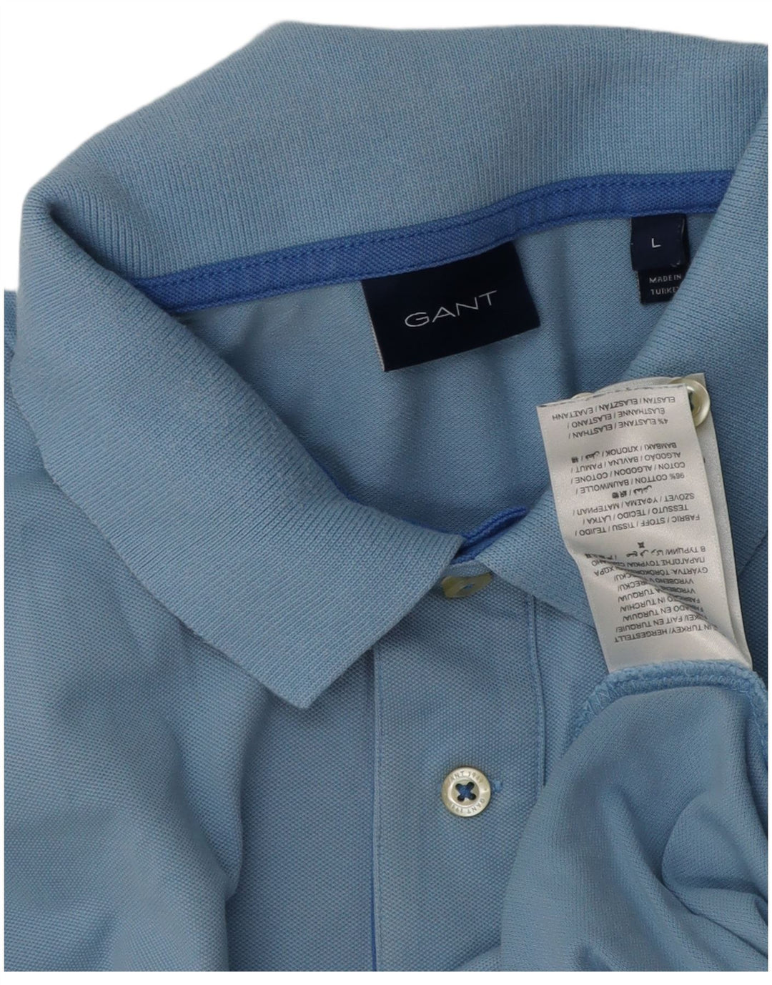 Gant Herren-Poloshirt, große blaue Baumwolle